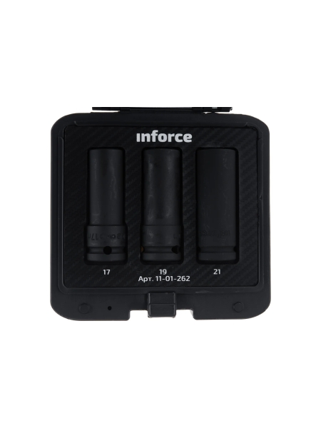 Набор торцевых ударных удлиненных головок Inforce (1/2"; 17, 19, 21 мм) 11-01-262