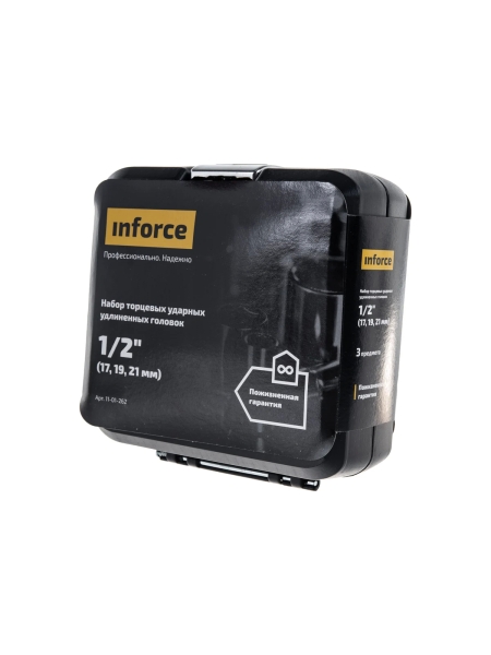Набор торцевых ударных удлиненных головок Inforce (1/2"; 17, 19, 21 мм) 11-01-262