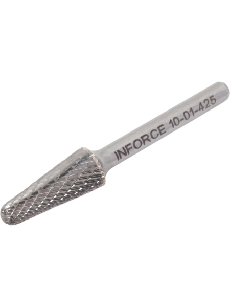 Бор-фреза форма L /конус с закругленной головой/ DC 12х25/70 хв. 6 мм Inforce 10-01-425
