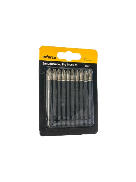Биты Diamond Pro 10 шт PH2x70 Inforce 11-01-035