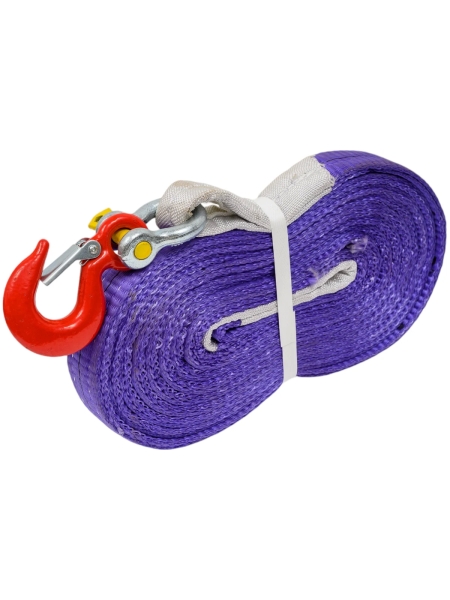 Буксировочный текстильный строп IVITECH 30мм 9т 5м 2 слоя+скоба и крюк