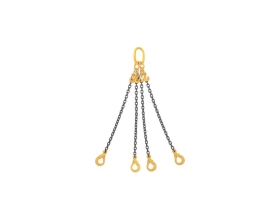 Цепной строп IVITECH 4СЦ - 6,7т/5м звено ОВ увеличенное, укоротители, крюки самозак.