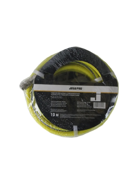 Шланг гибкий ПВХ с фитингами 9x14.5 мм, 10 м, желтый Jeta PRO 5887010
