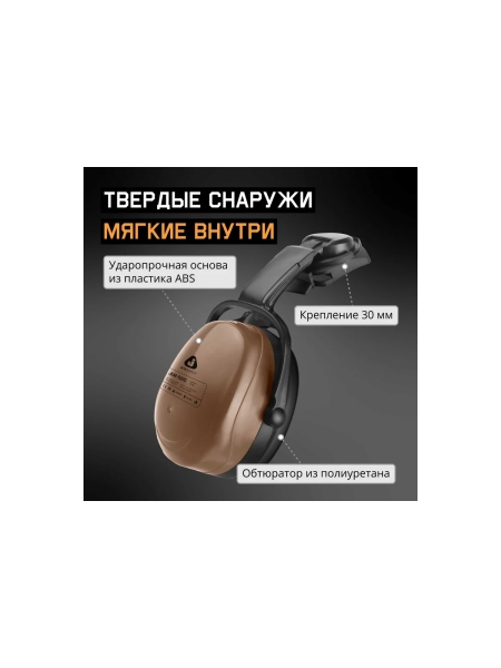 Противошумные наушники с разъемом на каску Jeta Safety Clamor 29 дБ коричневый JEM-521C