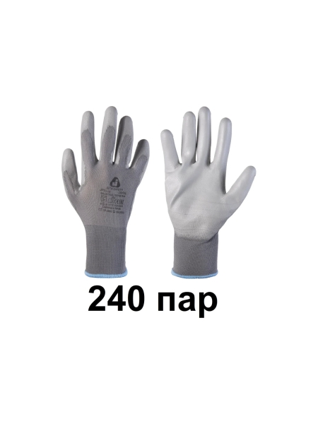 Защитные перчатки для точных работ Jeta Safety (240 пар) из полиэфира c полиуретановым покрытием, разм.L/9, JP011g-box-L