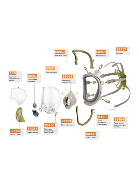 Защитная самоклеящаяся пленка Jeta Safety для полнолицевой маски 8950 (10 шт) 8951