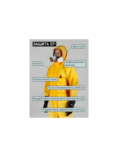 Комбинезон хим.защиты Jeta Safety плотн.82 г/м2, (3, 4 тип), размер XL/52-54 JPC-800-XL