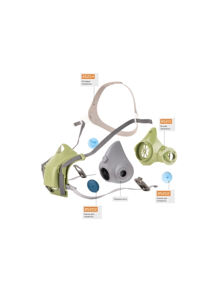Полумаска фильтрующая Jeta Safety с быстрым сбросом 8500 с фильтрами A1 6510, размер M SET8500-M