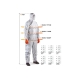 Комбинезон химзащиты Jeta Safety с дышащей задней частью, пл.65 г/м², р.XXXL/56-58, JPC-66-XXXL