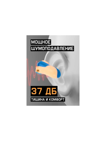 Противошумные беруши с металлодетекцией со шнурком Jeta Safety silentium max, 37 дб, 1 пара JEM51