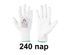 Защитные перчатки для точных работ Jeta Safety (240 пар) из полиэфира c полиуретановым покрытием, разм.XXL/11, JP011w-box-XXL