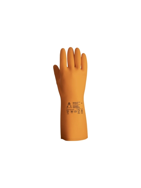 Латексные химостойкие перчатки Jeta Safety 80/50, с хлопковым напылением, 0.7 мм, р. 09/l JCH-401-09-L