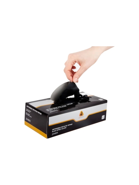 Нитриловые перчатки Jeta Safety черные, размер М/8, 100 шт (50пар), JSN8 JSN808/M