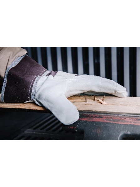 Комбинированные кожаные перчатки Jeta Safety краги, усиленные, хлопок/спилок, серые JSL-301 10/XL