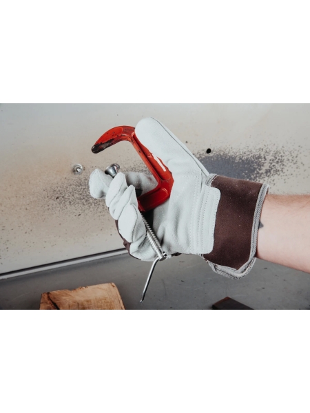 Комбинированные кожаные перчатки Jeta Safety краги, усиленные, хлопок/спилок, серые JSL-301 10/XL