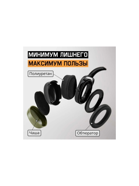 Противошумные наушники Jeta Safety Sonus Max, оливковые, 32 дБ JEM-201
