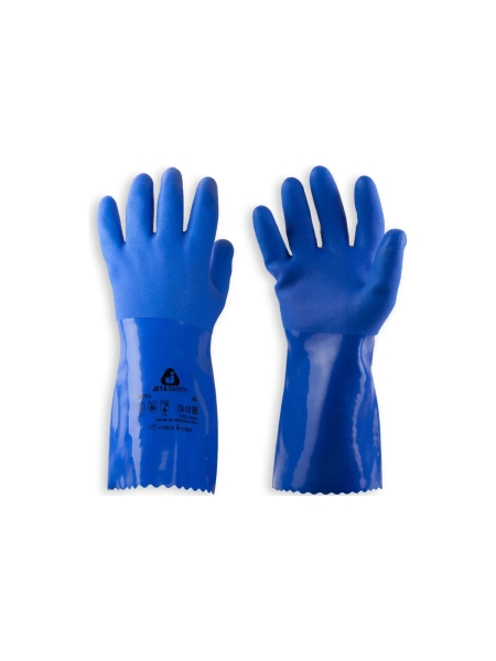 Защитные химические перчатки с покрытием из ПВХ Jeta Safety, синие, размер XXL/11, JP711 JP711-XXL