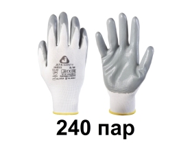 Перчатки из полиэфира Jeta Safety (240 пар) c нитриловым покрытием, р.M/8, JN011-box-M
