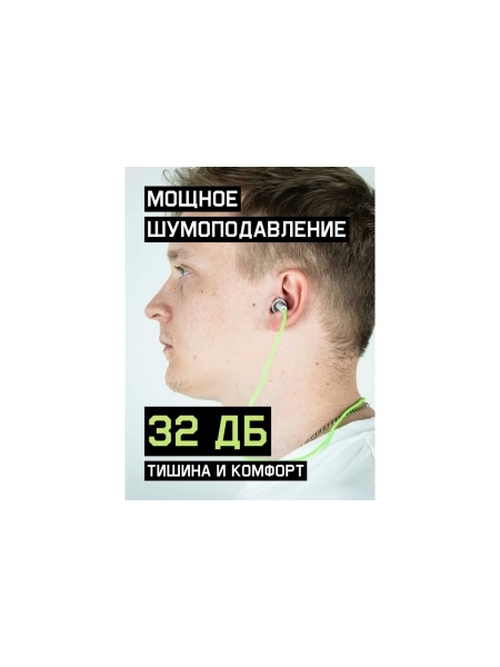 Беруши Jeta Safety многоразовые с хлопковым шнурком 32 дБ, в боксе, JEM-832-C