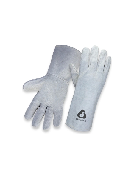Краги сварщика Jeta Safety без подкладки из спилковой кожи, серые, размер 10/XL, JWK101-XL