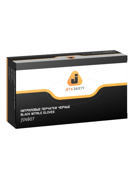 Нитриловые перчатки Jeta Safety черные, размер L/9, 100 шт, JSN8 JSN809/L