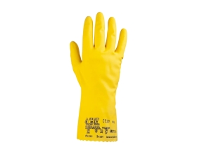 Латексные химические перчатки с хлопковым напылением Jeta Safety размер XXL/11 JL711-XXL(Y)