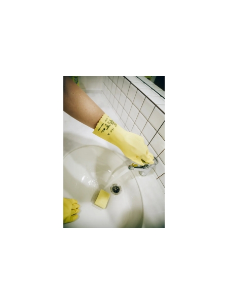 Латексные перчатки с хлопковым напылением Jeta Safety размер S, 1 пара JL711-S,Y JL711-S(Y)