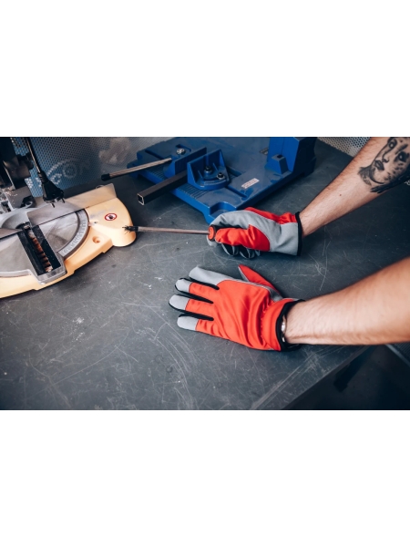 Рабочие трикотажные перчатки Jeta Safety из PU кожи, размер М/8, JLE621-8/M