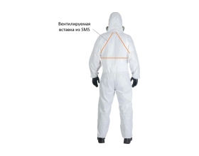 Комбинезон химзащиты Jeta Safety с дышащей вставкой на спине JPC65, плотн.65 г/м², размер 46-48/S, JPC-65-S