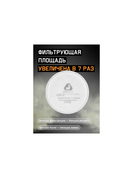 Фильтр противоаэрозольный Jeta Safety HEPA (2 шт.) класса P3R D, 5531-P3RD-PRO
