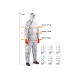 Комбинезон хим.защиты Jeta Safety плотн.82 г/м2, (3, 4 тип), размер XXL/54-56 JPC-800-XXL