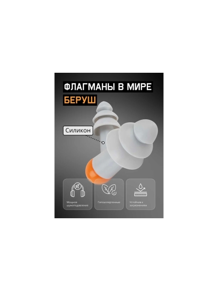 Противошумные многоразовые силиконовые беруши Jeta Safety Sonido 33Дб, в чехле JEM30
