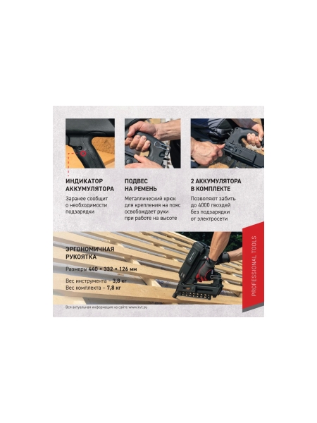 Газовый монтажный пистолет КВТ GCN-90 серия ПРОФИ 104524