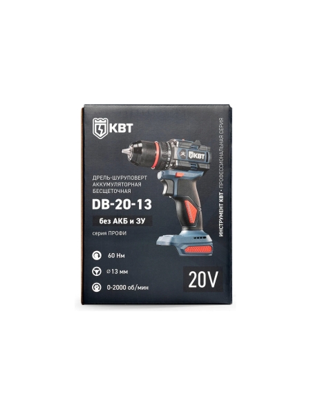 Дрель-шуруповерт КВТ ПРОФИ DB-20-13 без АКБ и ЗУ серия 104534