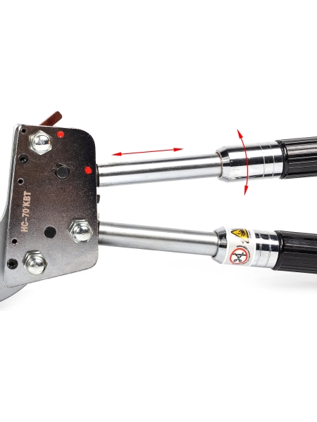 Секторные ножницы КВТ НС-70 с телескопическими рукоятками для резки бронированных кабелей 53053