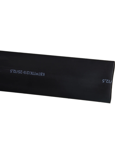 Термоусадочная клеевая трубка КВТ, ТТК 2:1-25/12.5 черная 74305