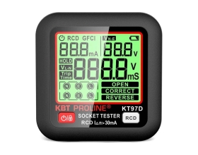 Тестер розеток и УЗО КВТ КТ 97D серия PROLINE 91921