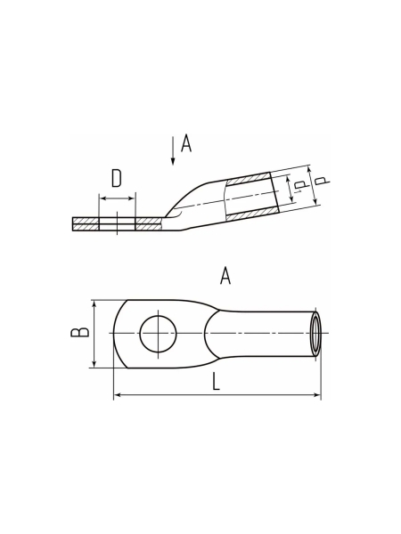 Луженый наконечник ТМЛ 35-10-9 КВТ упак 100 шт 40884