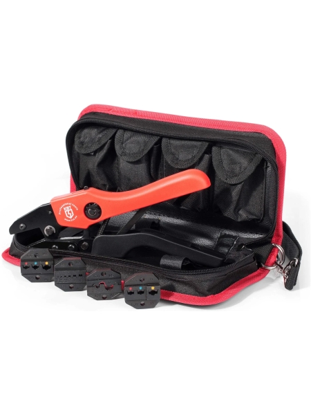 Ручные пресс-клещи КВТ СТК+4, 4 матрицы в сумке 75907