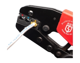 Ручные пресс-клещи КВТ СТК+4, 4 матрицы в сумке 75907