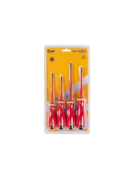 Набор диэлектрических отверток КВТ НИО-2204 серия СЛИМ 88931