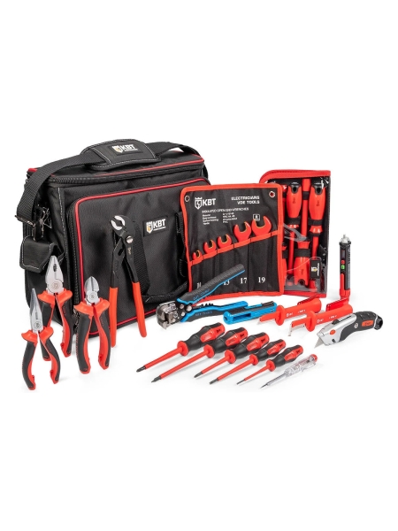 Набор инструментов электрика КВТ НИЭ-12 в сумке 18 предметов 89264