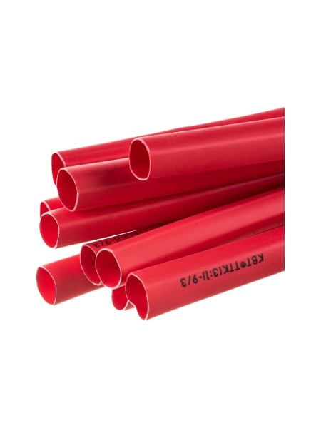 Термоусадочная клеевая трубка КВТ, ТТК-9/3 красная 67234