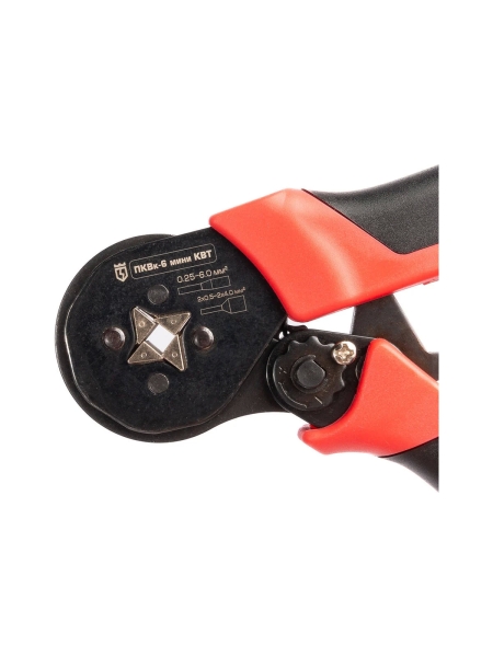 Универсальные пресс-клещи для опрессовки втулочных наконечников КВТ ПКВк-6 мини серия ПРОФИ 89787