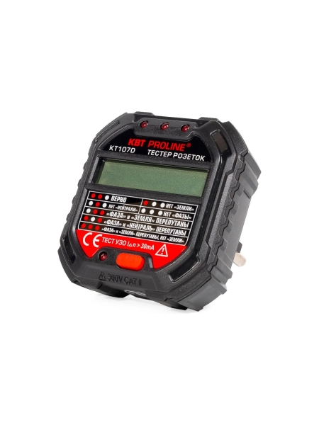 Тестер розеток и УЗО КВТ КТ 107D PROLINE 86321