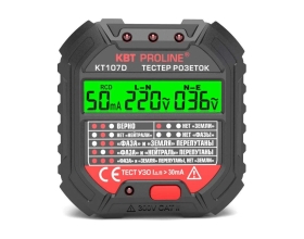 Тестер розеток и УЗО КВТ КТ 107D PROLINE 86321