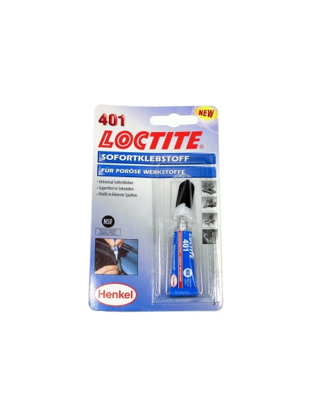 Моментальный цианоакрилатный клей общего назначения LOCTITE 401, 3гр. 2шт./уп 195904-2