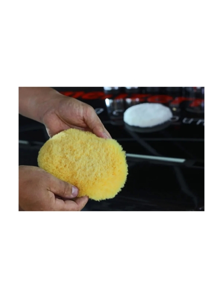 Диск полировальный из натуральной овчины Menzerna 150 мм, желтый с синей подложкой, крепление Velcro OS150VB/Y/SP