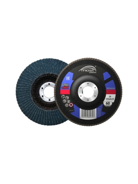 Круг лепестковый MOST 125x22 P60 Zircon 29E (10шт. в упаковке) 9419125063