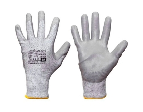 Перчатки рабочие MOST ANTI CUT 5 / 10 с полиуретановым покрытием, серые 26см  7755304510